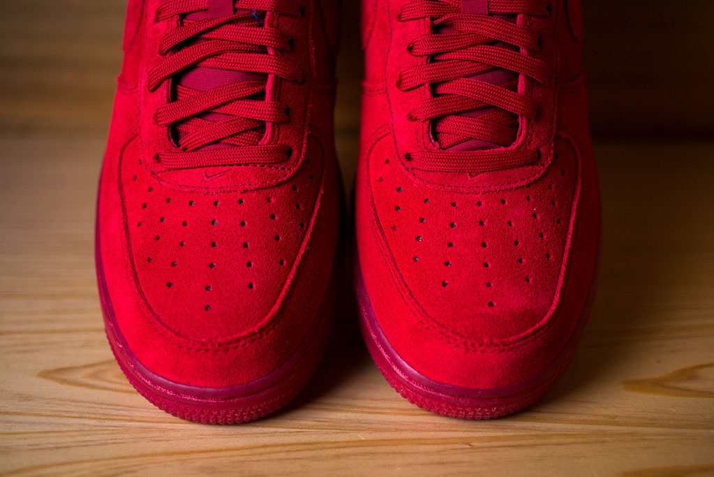 all red suede air force 1