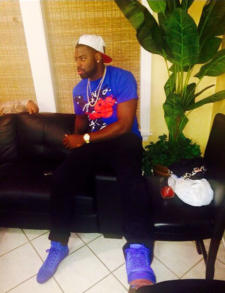 Tyreke Evans wearing Christian Louboutin Louis Spikes Blue