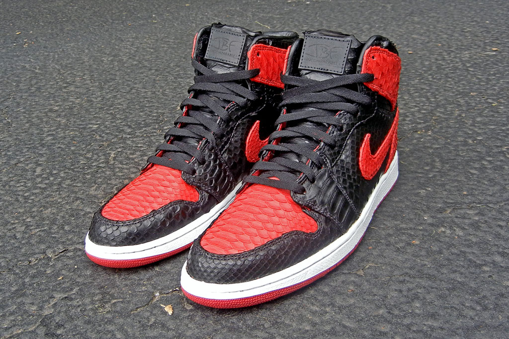 Air Jordan 1 'Bred' Python by JBF Customs (5)