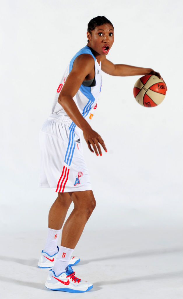 Angel McCoughtry wearing Nike Zoom Hyperfuse 2012 Low PE