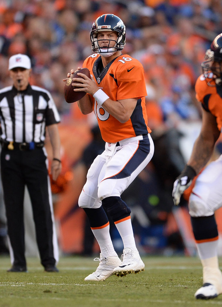 Peyton Manning wearing Nike Zoom Code Elite