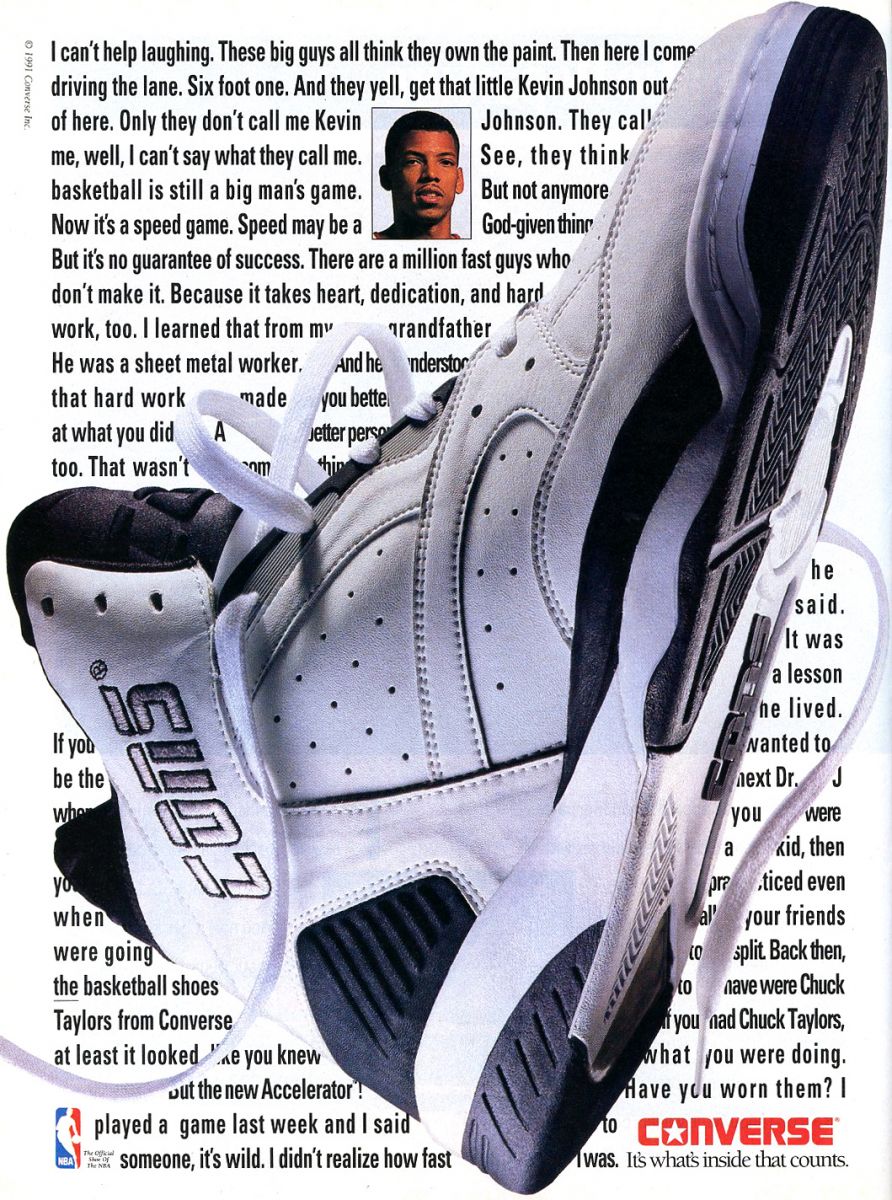 Perpetuo manual Mencionar Vintage Ad: Kevin Johnson and the Converse Accelerator | Sole Collector