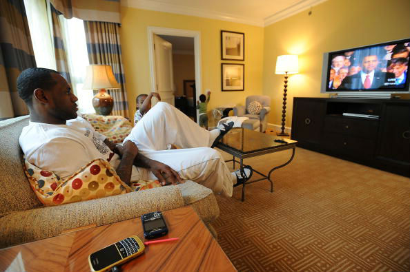 LeBron James Watches President Barack Obama Inauguration in 2009