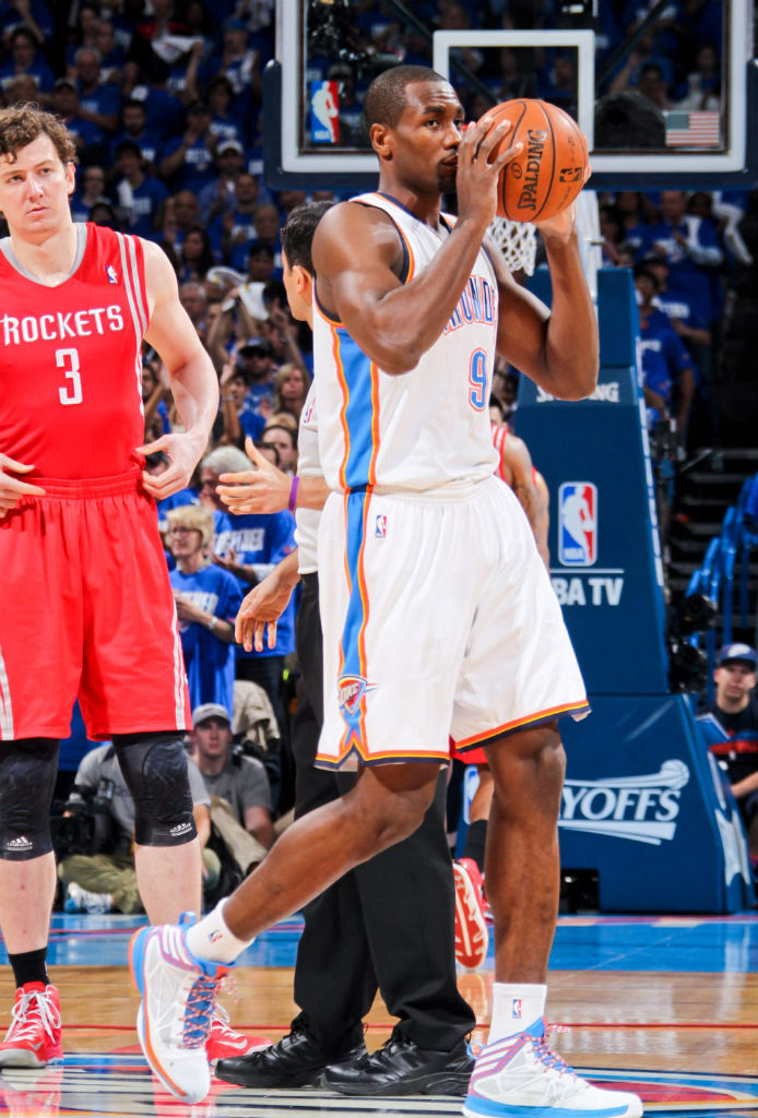 Serge Ibaka wearing adidas Crazy Fast PE