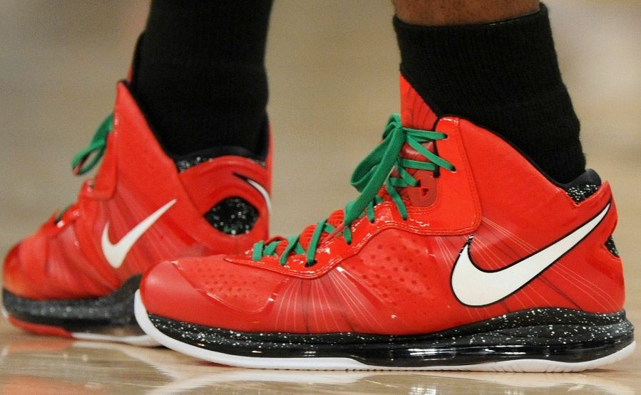 LeBron James wearing the Nike Air Max LeBron 8 V/2