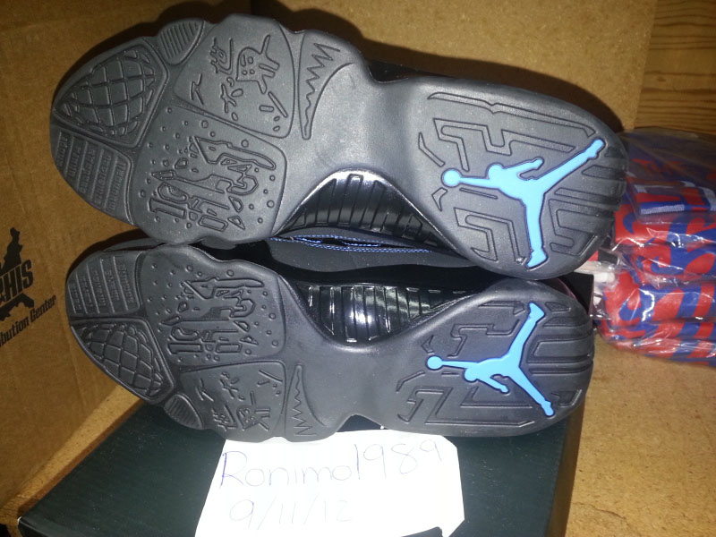 Air Jordan Retro IX 9 Black/Photo Blue - Black Sole Error (5)