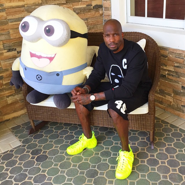 Chad Johnson wearing Nike Air Foamposite Pro Volt