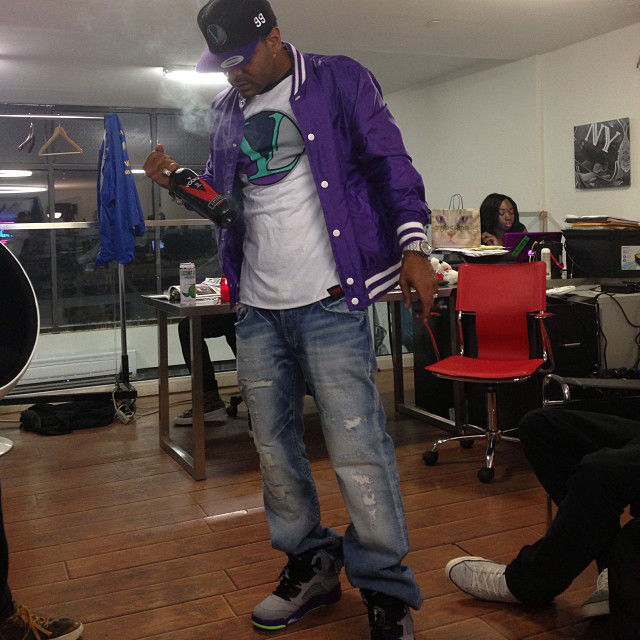 Jim Jones wearing Air Jordan V 5 Retro Fresh Prince