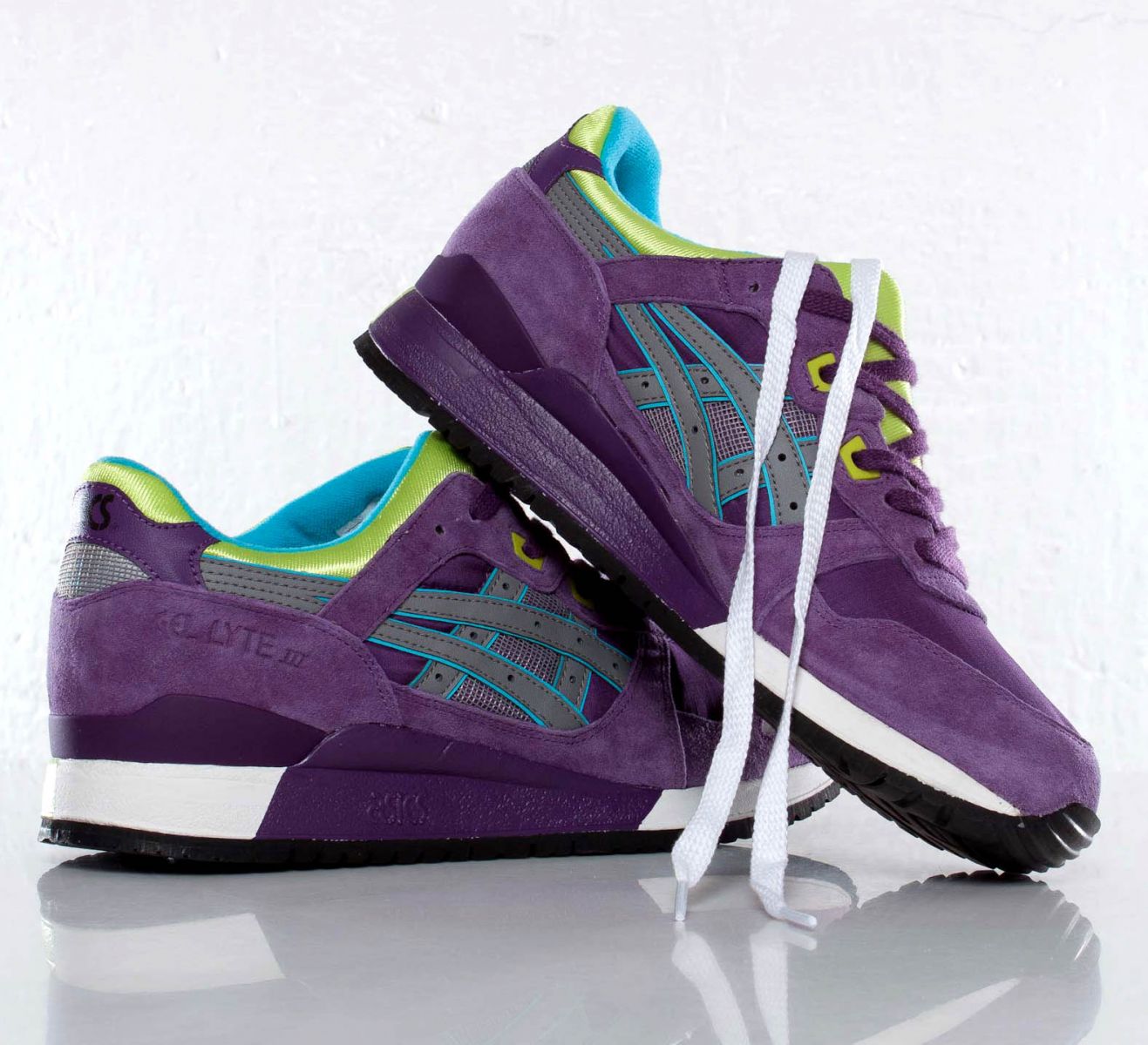 asics gel lyte 3 green purple grey