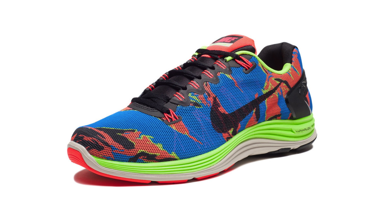 Nike LunarGlide 5 EXT Blue Hero Atomic Red Flash Lime Complex