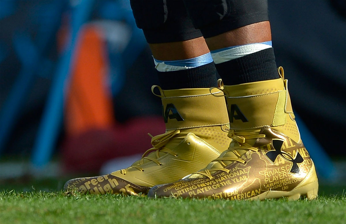 black and gold cam newton cleats