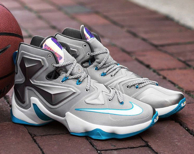 grey and blue lebrons