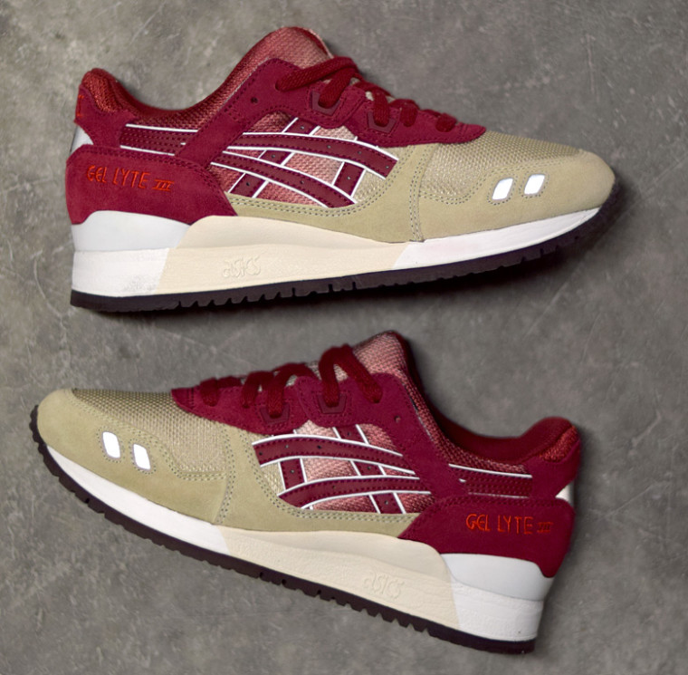 asics gel lyte iii burgundy gold