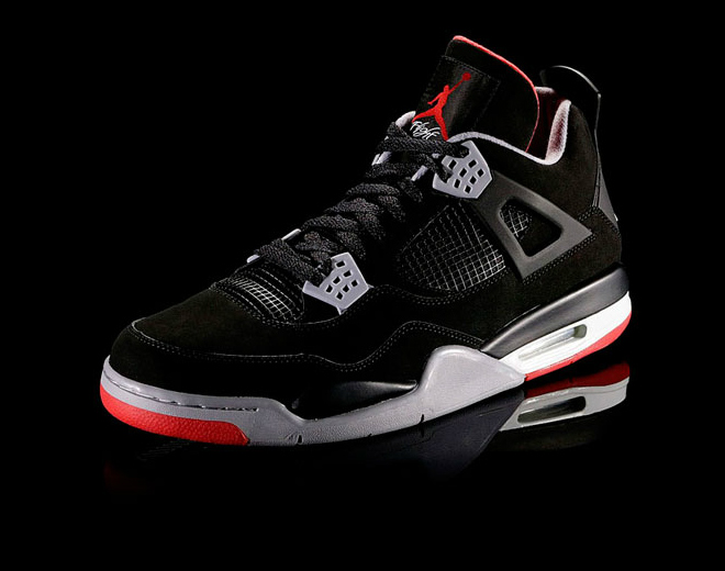 jordan retro 4 black cement grey fire red