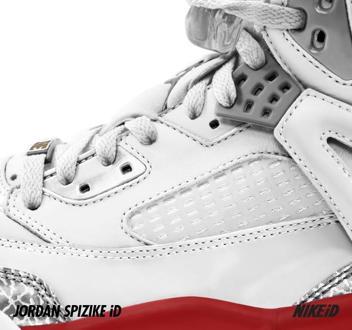 Jordan Spiz'ike NIKEiD White Grey Red (2)