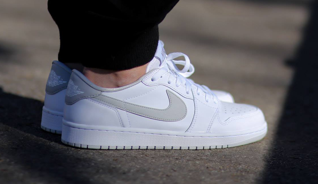 jordan 1 low og neutral grey on feet