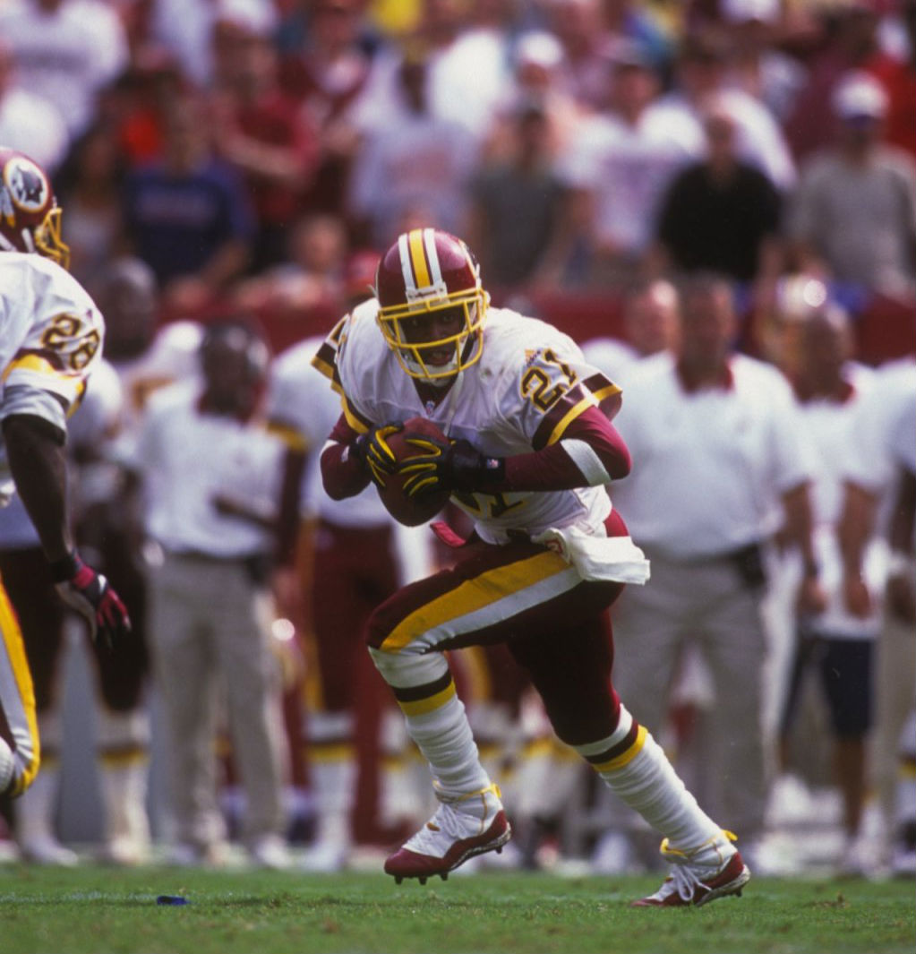 Deion Sanders wearing Air Jordan XI 11 Redskins PE (6)