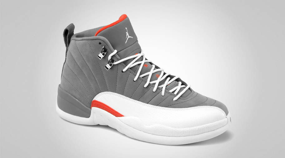 grey and orange jordan 12