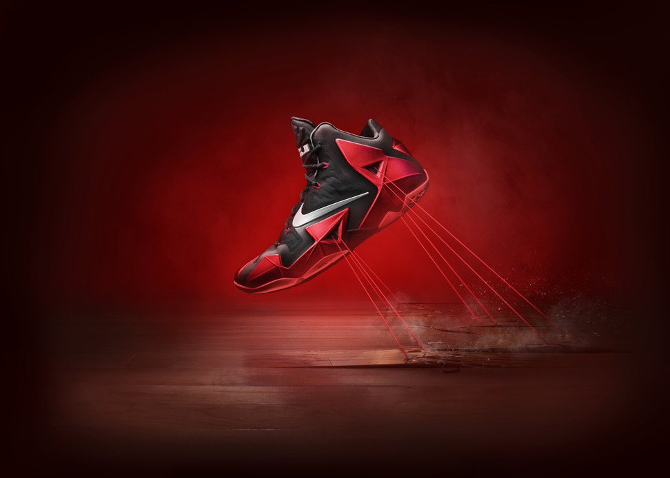 nike lebron 11 red black