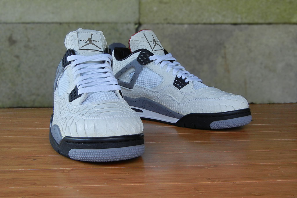 Air Jordan IV 4 Retro White Python by JBF Customs (1)