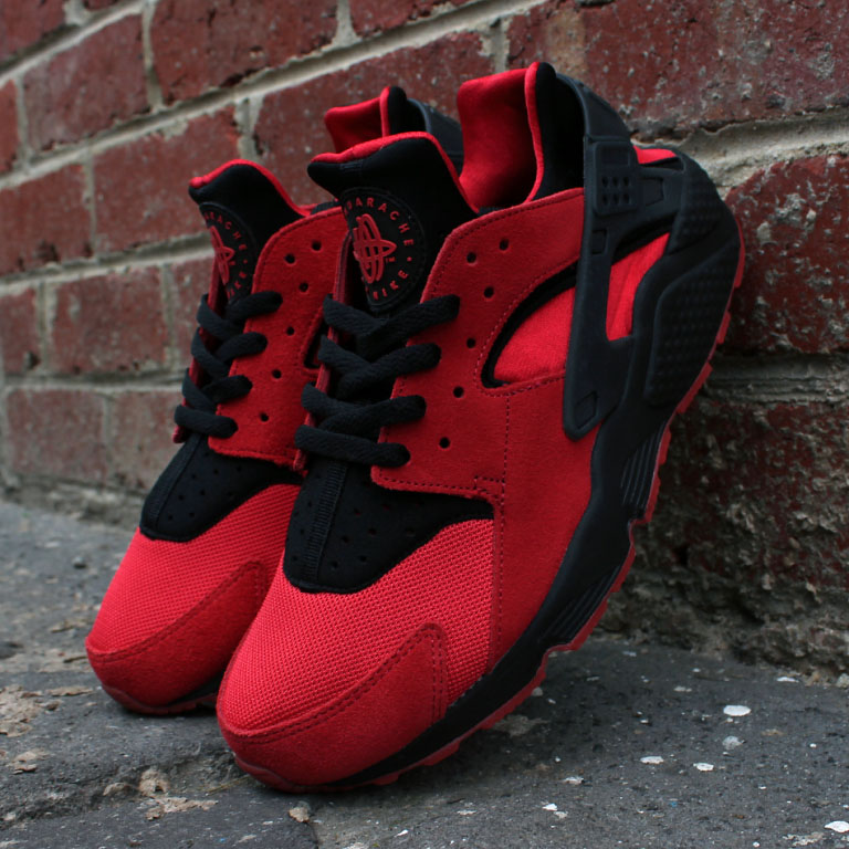 red suede huaraches