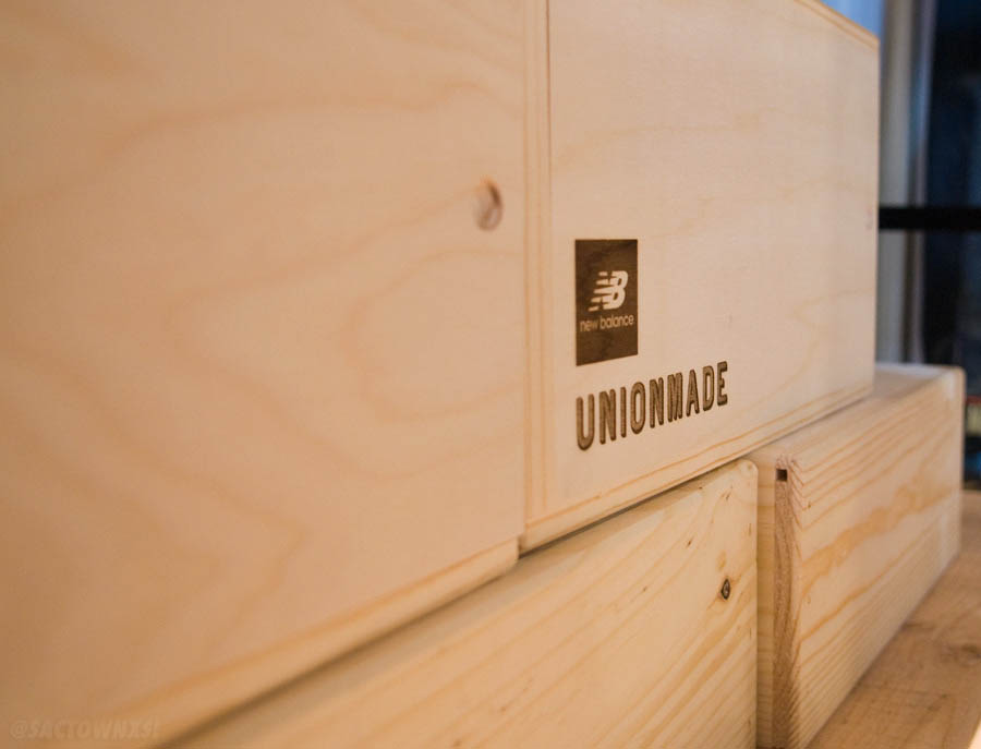 New Balance Made in the USA Launch Event at Unionmade in San Francisco Special Edition Wood Boxes