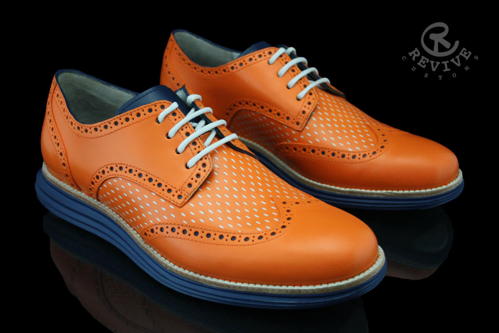 Cole Haan LunarGrand Wingtip "Knicks Orange" for Spike Lee by Revive Customs (2)