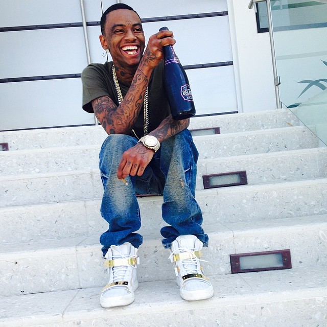 Soulja Boy wearing Giuseppe Zanotti Double-Zip Sneakers