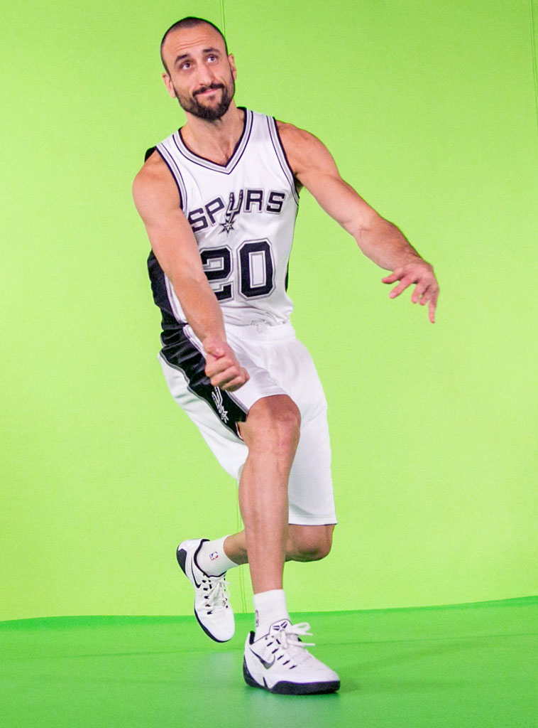 Manu Ginobili wearing Nike Kobe IX 9 EM