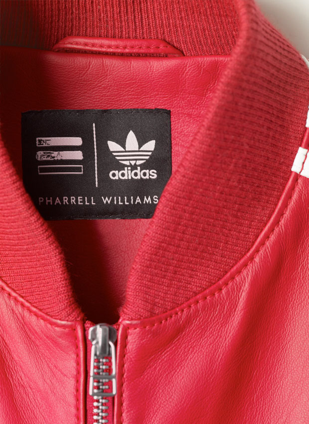 adidas Originals=Pharrell Williams Icon's Napa Leather Jacket Red (3)