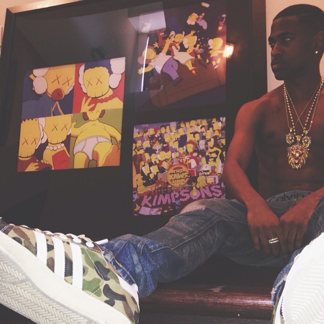 Big Sean wearing BAPE x adidas Originals Superstar