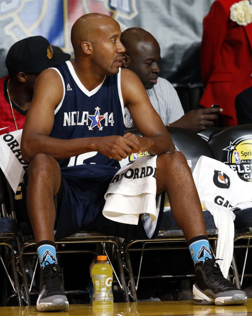 Bruce Bowen wearing Nike Air Penny 5 Cool Grey