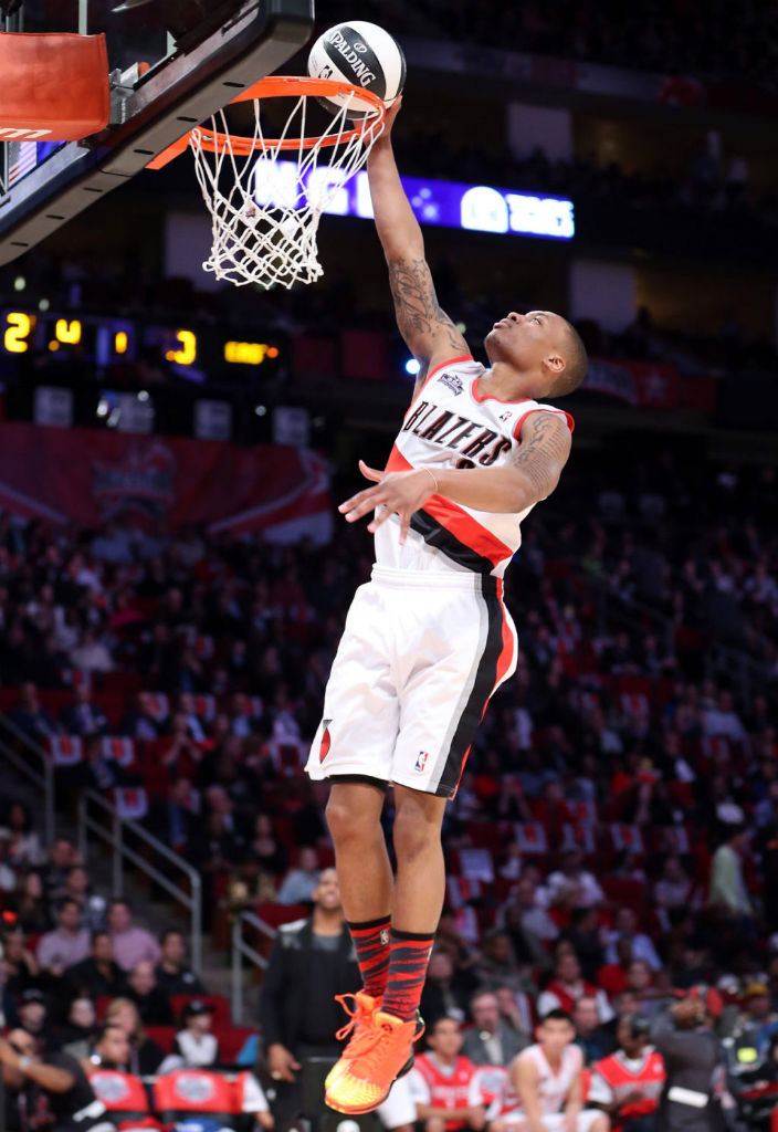 Damian Lillard wearing adidas Rose 3.5 The Spark