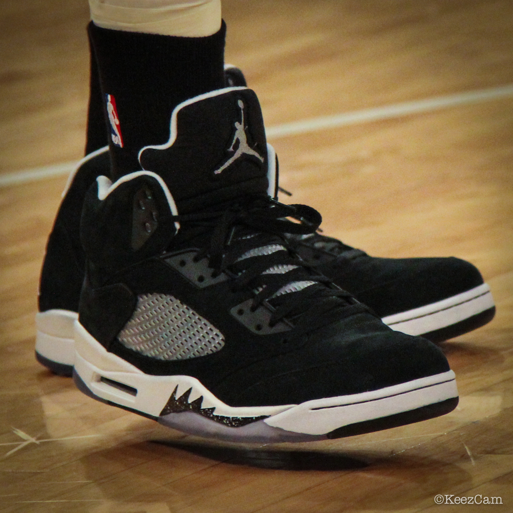 Sole Watch: Up Close At MSG for Knicks vs Nets - Joe Johnson wearing Air Jordan 5 Retro Oreo