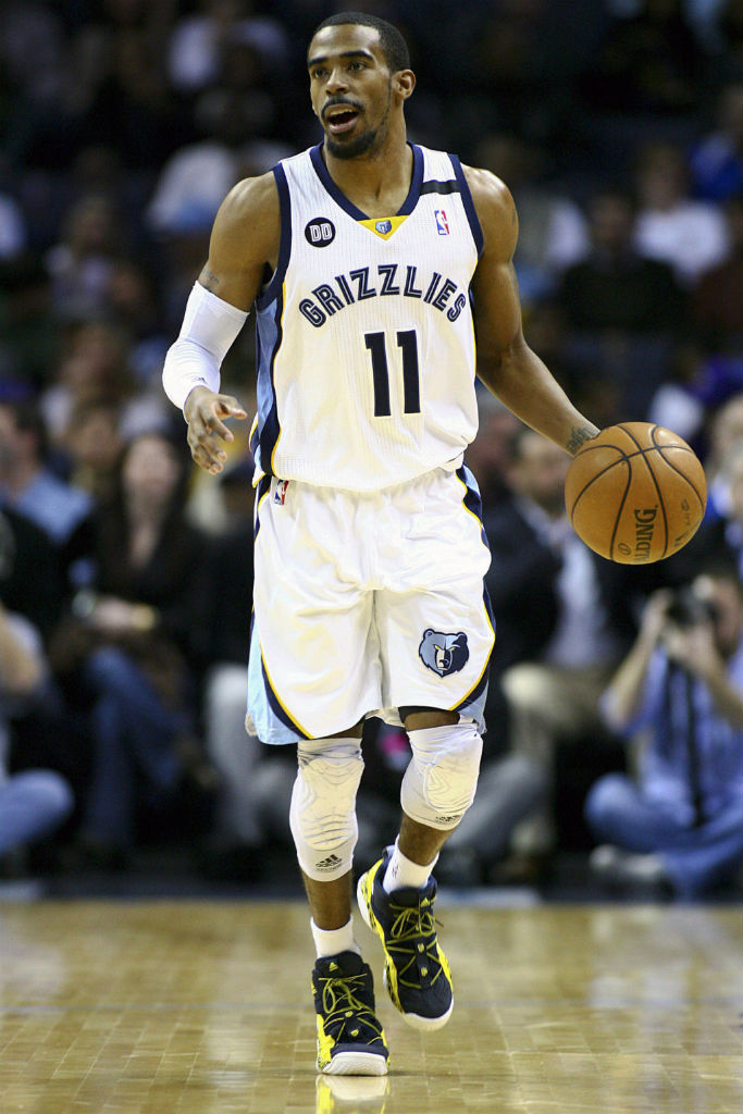 Mike Conley wearing adidas Top Ten 2000