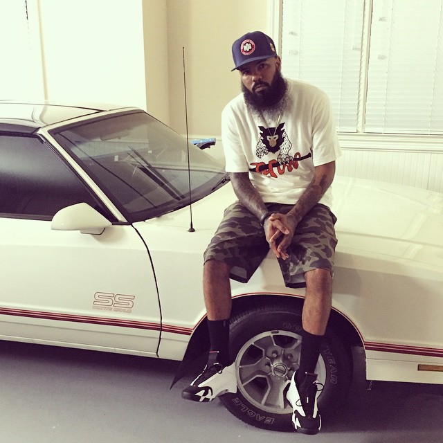 Stalley wearing Air Jordan XIV 14 Black Toe