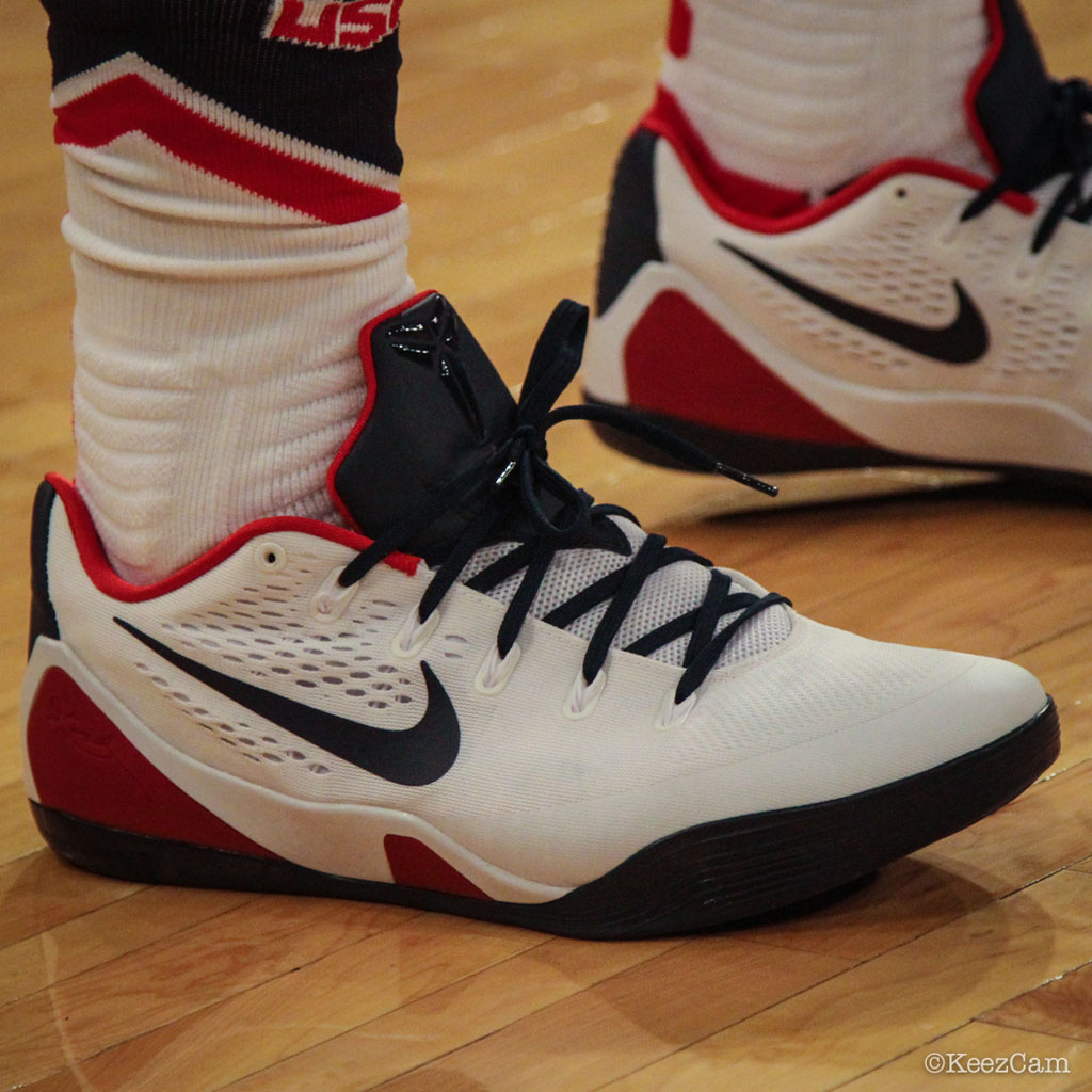 DeMar DeRozan wearing Nike Kobe IX 9 EM USA Home