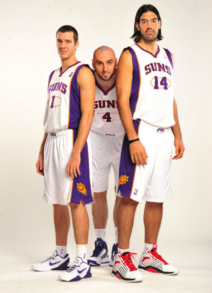 Goran Dragic wearing Nike Kobe VII; Marcin Gortat wearing Nike Lunar Hyperdunk 2012; Luis Scola wearing ANTA Scola