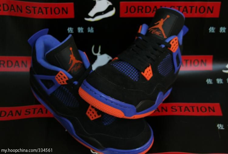 Air Jordan 4 IV Cavs Knicks Shoes Black Orange Blaze Old Royal 308497-027 (19)