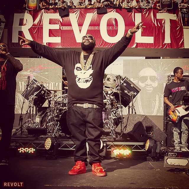 Rick Ross wearing Nike Air Yeezy 2 Red October