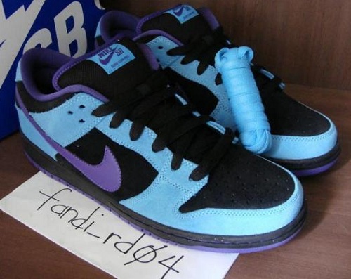 nike dunks black blue purple glitter