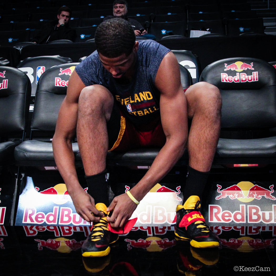 Sole Watch // Up Close At Barclays for Nets vs Cavs - Tristan Thompson wearing Nike Zoom Soldier 7 PE