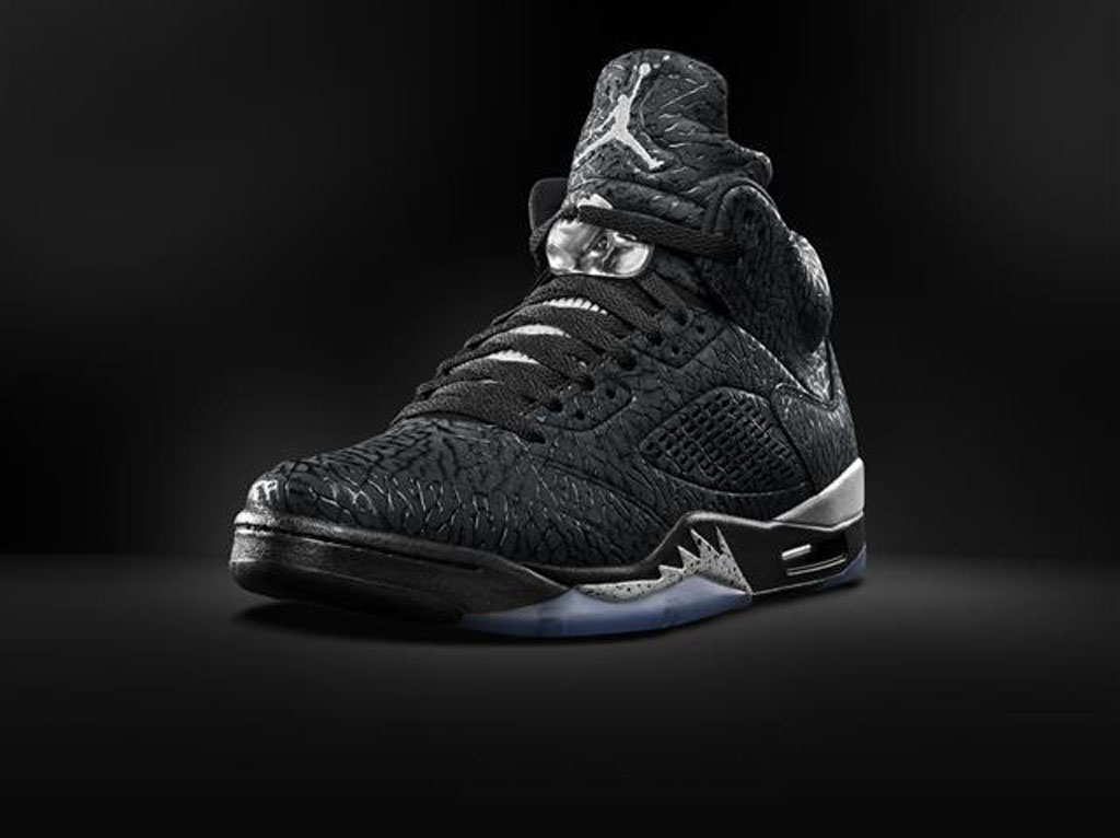 Jordan 5 best sale black and silver