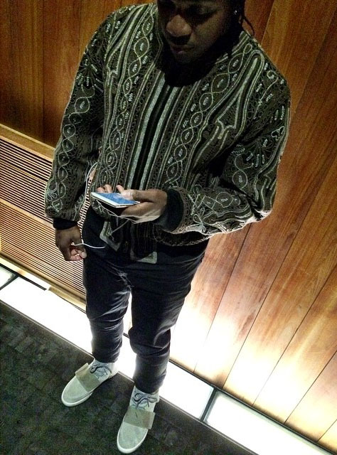 Pusha T wearing adidas Yeezy 750 Boost