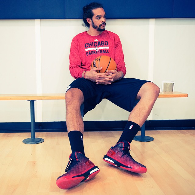 Joakim Noah wearing adidas Crazylight Boost