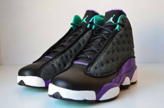 black purple teal 13 jordans