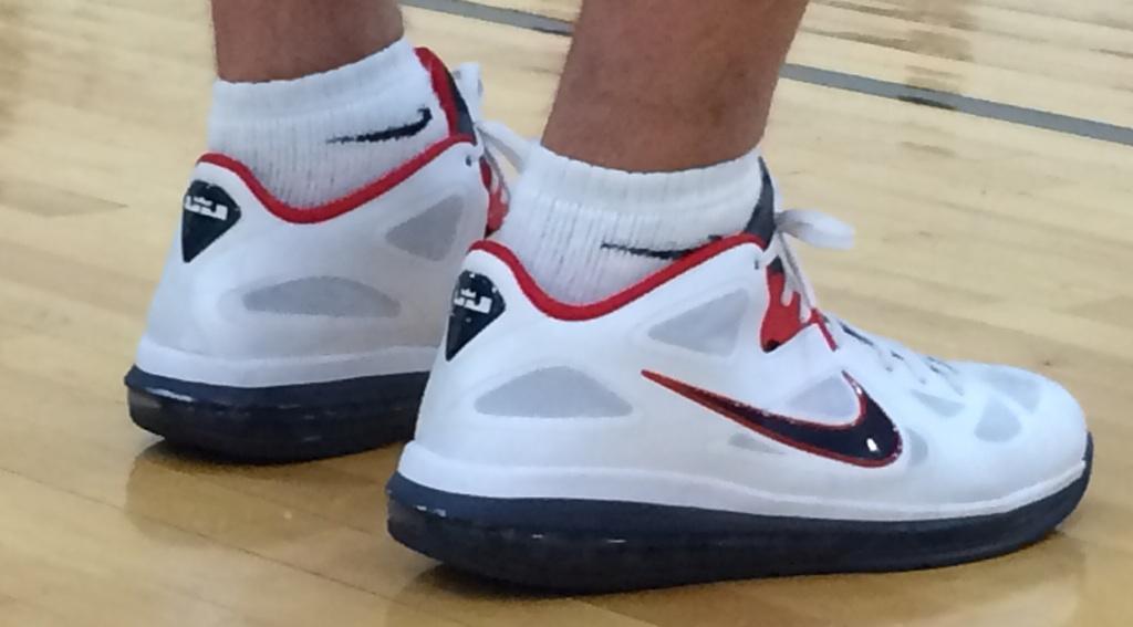 Coach K wearing Nike LeBron IX 9 Low USA