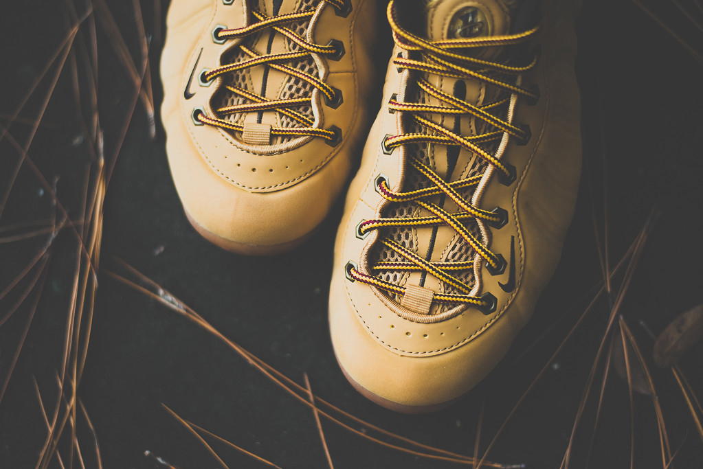 wheat foamposites on feet