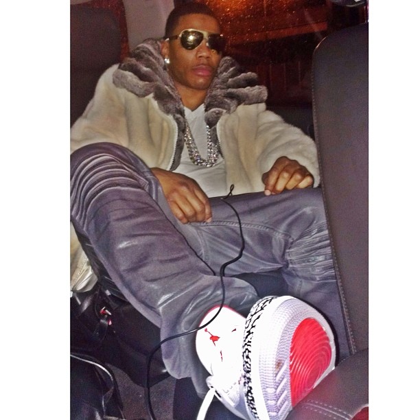 Nelly wearing Air Jordan 3 Retro Cement