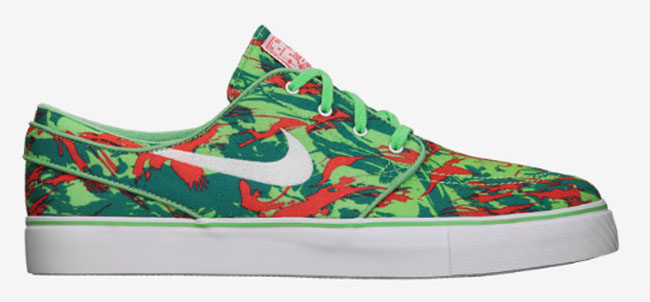 nike sb zoom stefan janoski lucid green & light crimson shoes